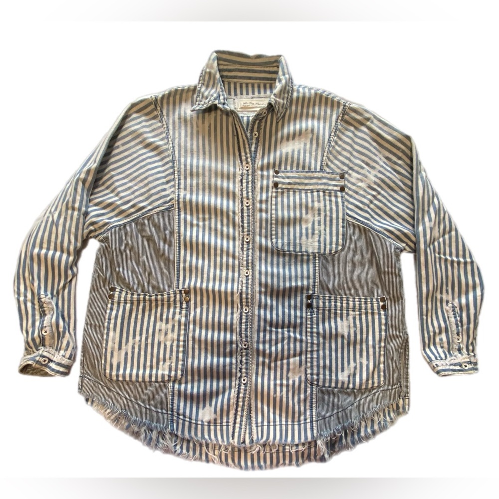 We The Free  Railroad Striped Shirt XS - Picture 6 of 12